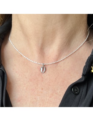 Cauri - Rhodium-Plated Silver Shell Pendant