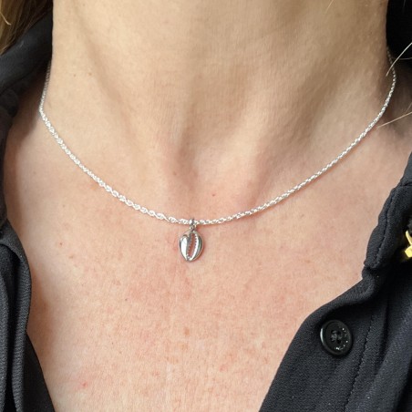 Cauri - Anhänger Muschel aus rhodiniertem Silber