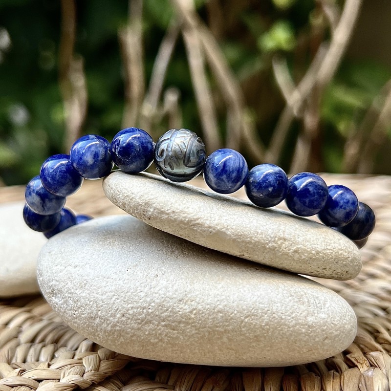 Moana Atua - Bracciale uomo con perla e incisione della forza