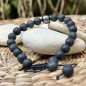 Bracelet Pierres de Lave Perle Noire de 9.88mm Bracelet Pierres de Lave Perle Noire de 9.88mm