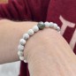 Bracelet Natural Howlite Stones and Engraved Tahitian Pearl of 10.33mm
