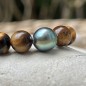 Tigerauge-Natursteinarmband mit Tahitiperle – 8,95 mm