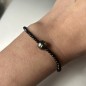 Te Po Rava - Pulsera de Plata, Espinelas Negras y Perla de Tahití Peacock