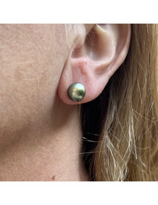 paire de boucles d'oreilles en or et perles de Tahiti prix - perles vertes en boucles d'oreille