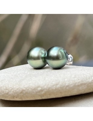 Pendientes de oro con perlas de Tahití