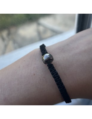 bracelet macramé perle noire perle peacock bracelet perle de tahiti