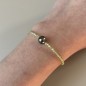 Peacock Tahitian Pearl and Peridots Bracelet