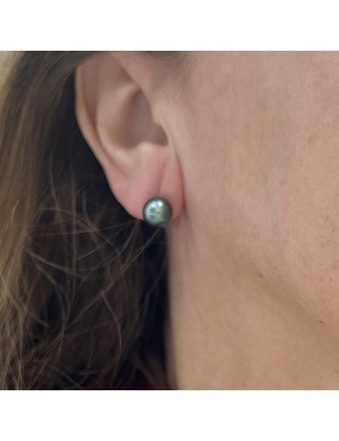 Blue Tahitian Pearl Earrings