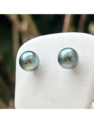 Orecchini con perle di Tahiti blu