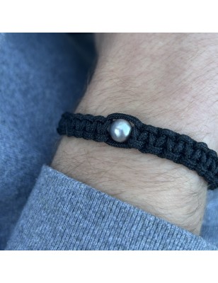 Men's Bracelet Tahitian Grey Pearl - 7.90 mm