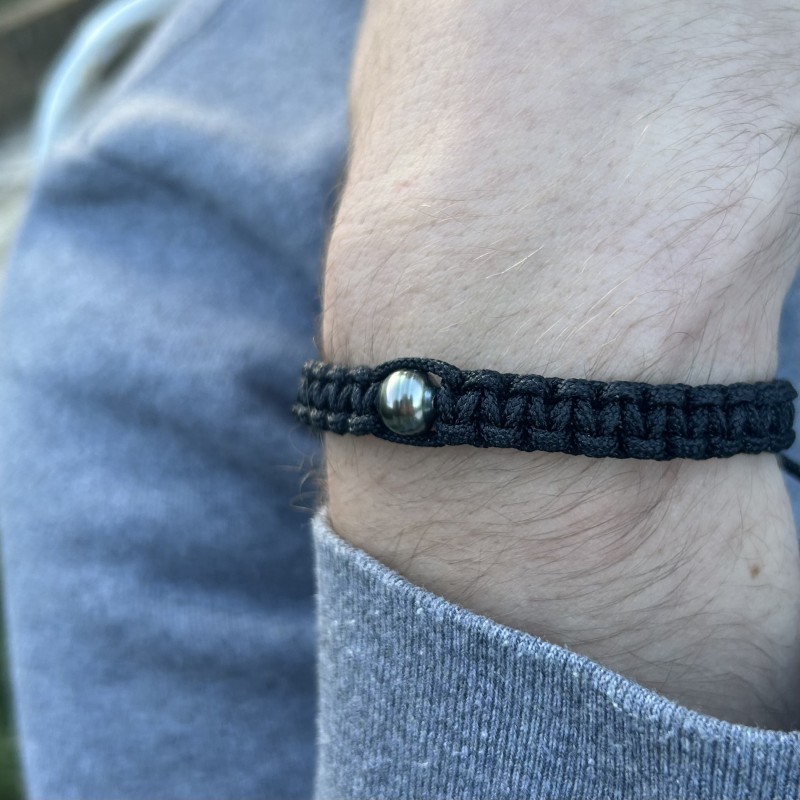 Men's Bracelet Tahitian Pearl Peacock - 8.35 mm