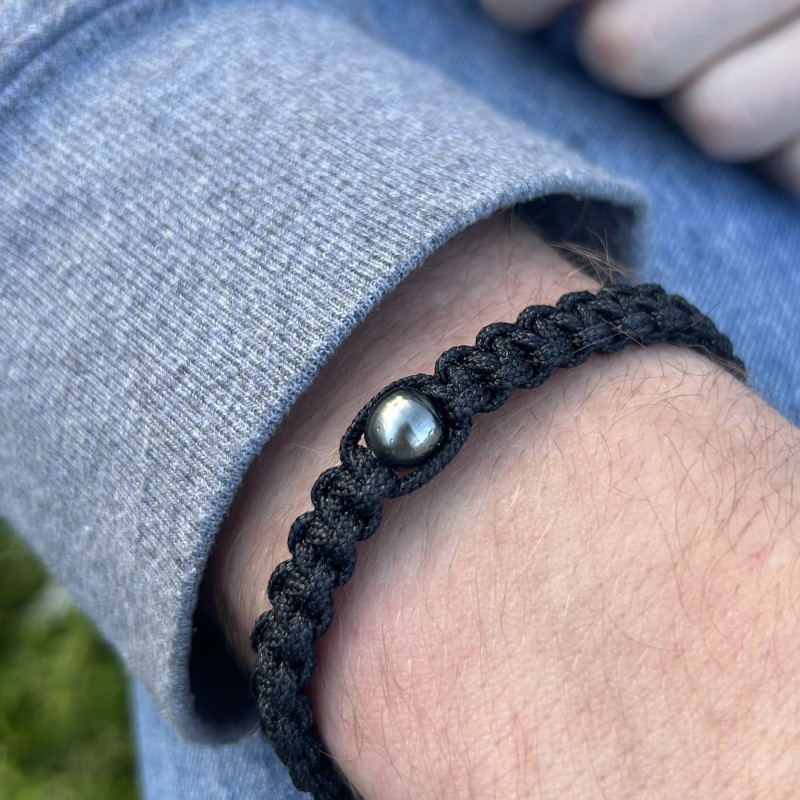 Bracelet Homme Perle de Tahiti Grise - 8,28 mm