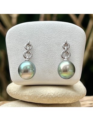 Pendientes con perlas de Tahití