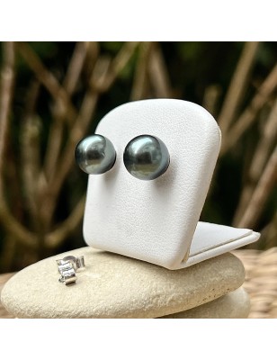 green color tahitian cultured pearls on ear stud for women price