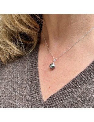 هيفا – قلادة لؤلؤ تاهيتي أزرق 9.84 مم