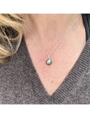 ヒヴァ – ブルータヒチパールペンダント 9.84mm