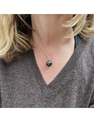 Te Mana Nui - Pendentif Perle de Tahiti Gravure Tiki - 15.10mm