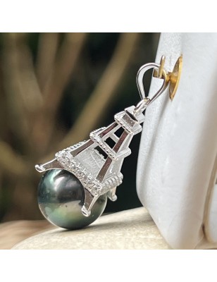 подвеска Эйфелева башня жемчуг Таити – парижское украшение для женщин – жемчуг Таити