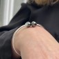 Poekura - Bangle - Blue Circled Tahitian Pearls