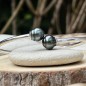 Poekura - Bangle - Blue Circled Tahitian Pearls