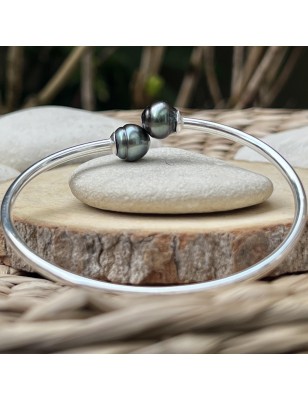 Toi-et-Moi-Armband mit Tahiti-Perlen – blaue Perlen – Damenschmuck