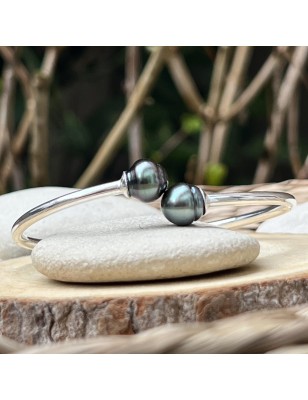 Toi-et-Moi-Armband mit Tahiti-Perlen – blaue Perlen – Damenschmuck