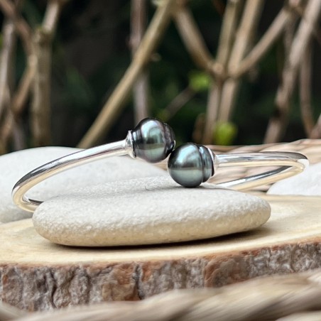 Toi et Moi Tahitian pearl bracelet – blue Tahitian pearls – Paris pearl jewelry for women