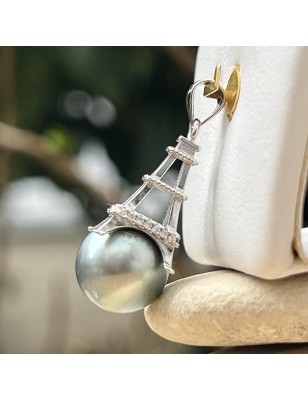 подвеска Эйфелева башня жемчуг Таити – парижское украшение для женщин – жемчуг Таити