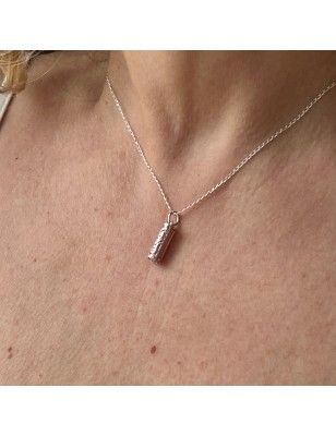 Tiki Anhänger Gesundheit – Rosenquarz – Rhodiniertes Silber