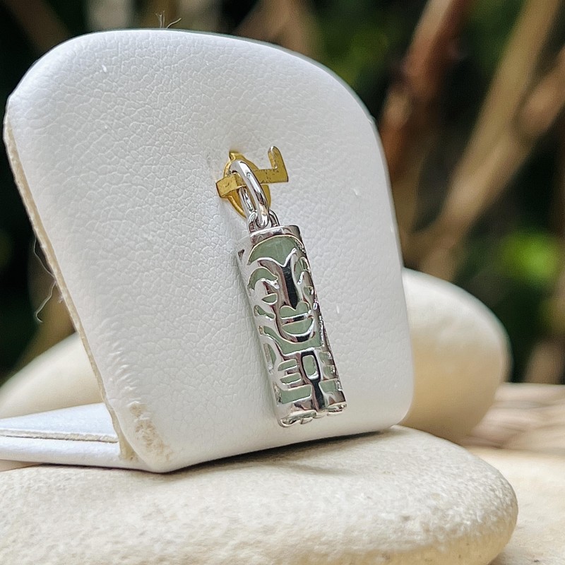 Tiki Mana – Tiki Anhänger Gesundheit – Aventurin – Rhodiniertes Silber