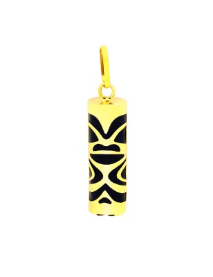 Pendentif Tiki Amour - Or 18 Carats - Onyx