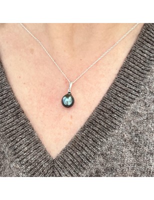 Mira - Pendentif Perle de Tahiti Bleue - 9.50mm