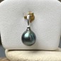 Mira - Blue Tahitian Pearl Pendant - 9.50mm