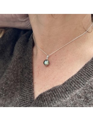 Mira - Pendentif Perle de Tahiti Bleu Lagon de 9.12mm