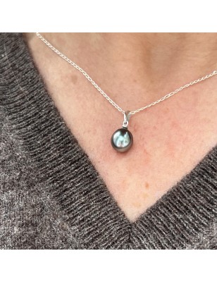 هيفا – قلادة لؤلؤ تاهيتي أزرق 9.14 مم