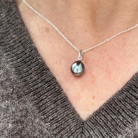 هيفا – قلادة لؤلؤ تاهيتي أزرق 9.14 مم