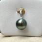 قلادة لؤلؤ تاهيتي بلون أخضر فستقي 9.77 مم