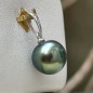 قلادة لؤلؤ تاهيتي بلون أخضر فستقي 9.77 مم