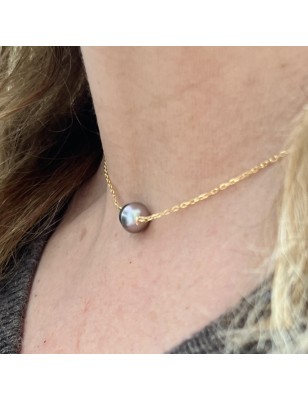 Collar de oro con Perla de Tahití