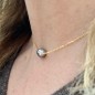 18 Carat Gold Necklace with Blue Rose Tahitian Pearl