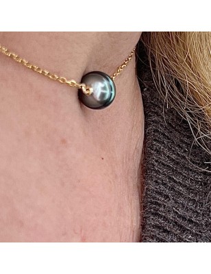 Collar de oro con Perla de Tahití