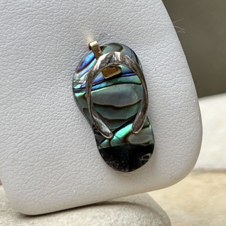 Savate N 34 - Pendentif Argent et Nacre d'Abalone