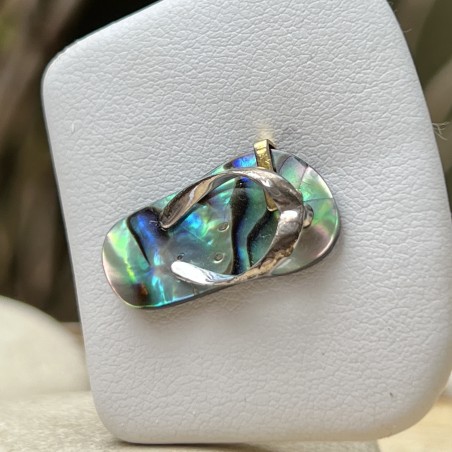 Savate N 35 - Pendentif Argent et Nacre d'Abalone