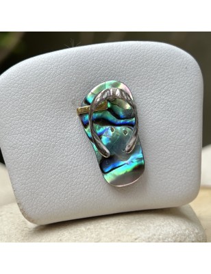 Savate N 35 - Pendentif Argent et Nacre d'Abalone