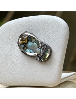 Flip-flop N 39  - Rhodium Silver Abalone Savannah Pendant