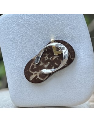 Savate - 925/00 Rhodium Silver and Coprah Savannah Pendant