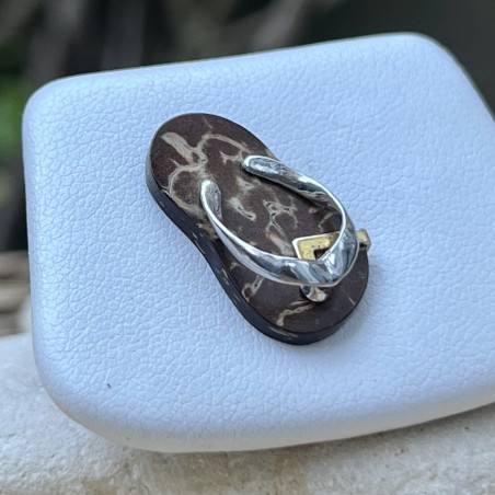 Rhodium Silver and Coprah Savannah Pendant