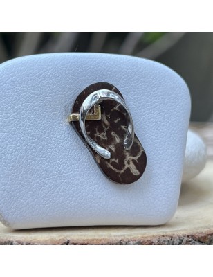 Savate - 925/00 Rhodium Silver and Coprah Savannah Pendant