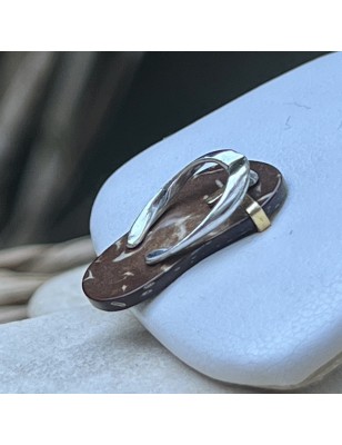 Savate - ロジウムメッキシルバーとコプラのペンダント