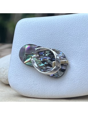 Savate - Pendentif Argent Rhodié Nacre Perlière de Tahiti